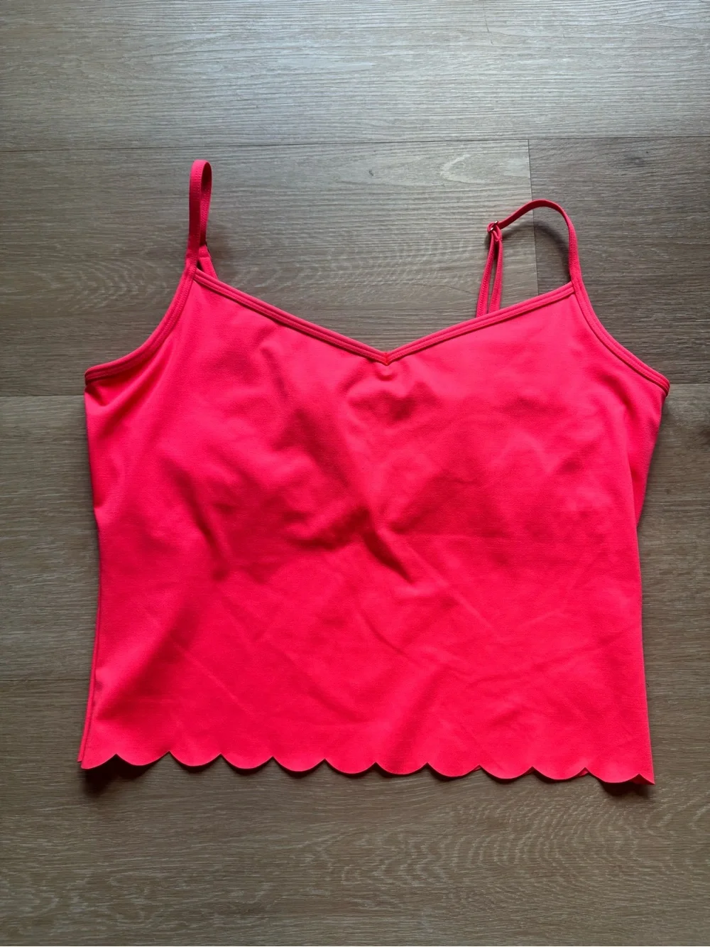 Lilly Pulitzer Neon Pink Scallop-Hem Kids Swim Tank